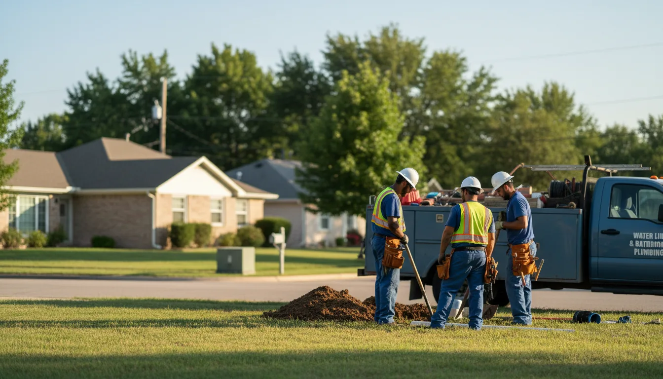 Residential water line and bathroom plumbing service in Linton, IN